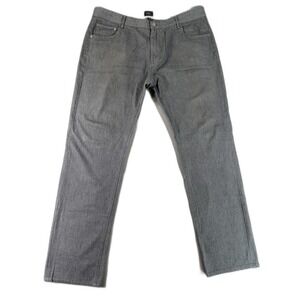 OBEY Straight Leg Jeans 38 Gray Cotton Polyurethane Stretch Modern Mid Slim
